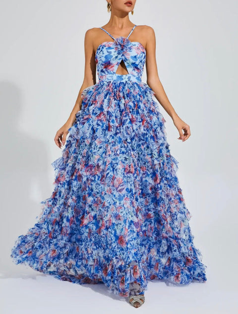 Lulu blue floral maxi dress
