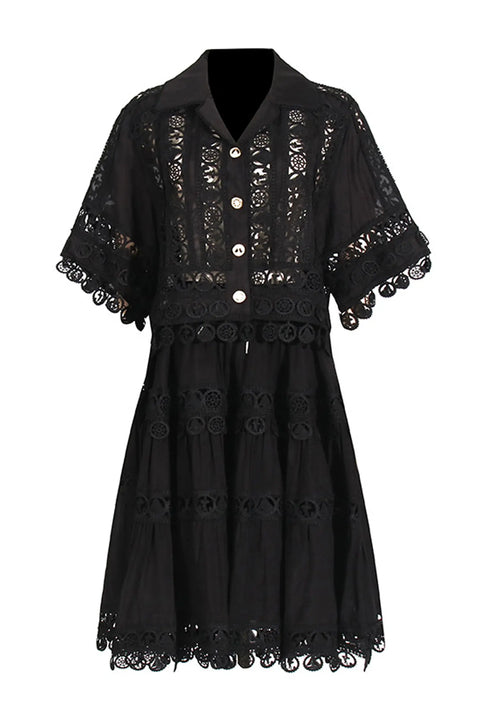 Churchill Black Lace Cut Out Set