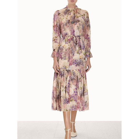 Chiffon Printed Midi Dress