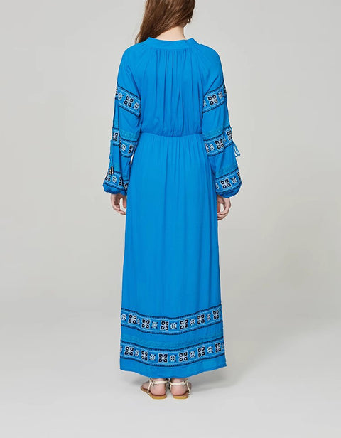 Embroidered Cutout Long Sleeve Dress