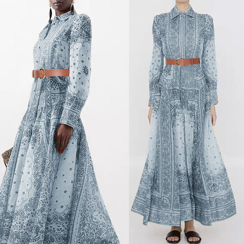 Matchmaker long linen and silk shirt dress