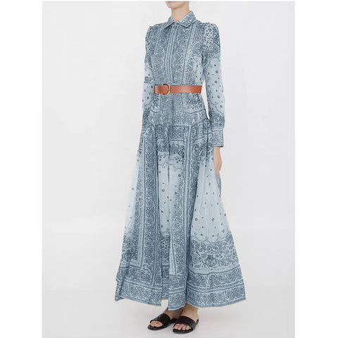 Matchmaker long linen and silk shirt dress