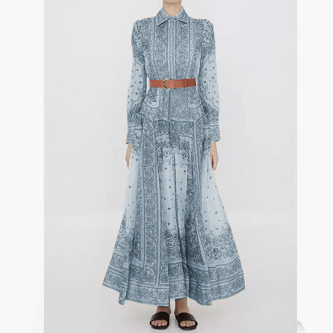 Matchmaker long linen and silk shirt dress