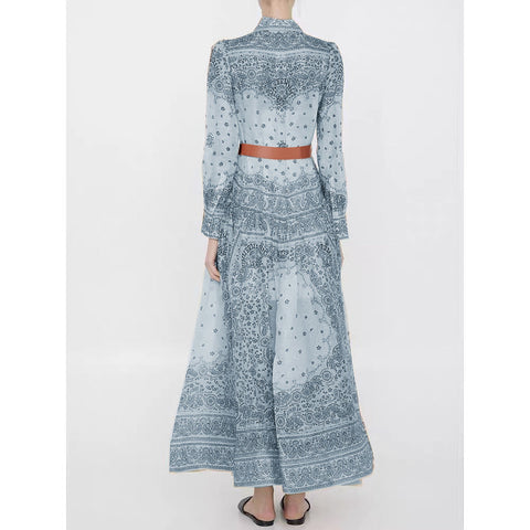 Matchmaker long linen and silk shirt dress