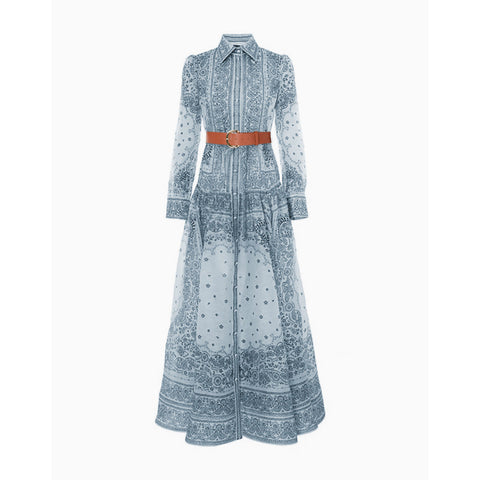 Matchmaker long linen and silk shirt dress