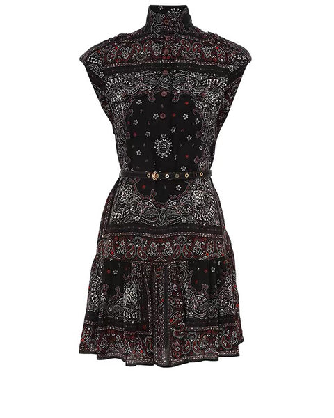 Floral Print Sleeveless Mini Dress