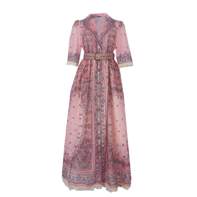 Floral Lace Short Sleeve Midi Dress
