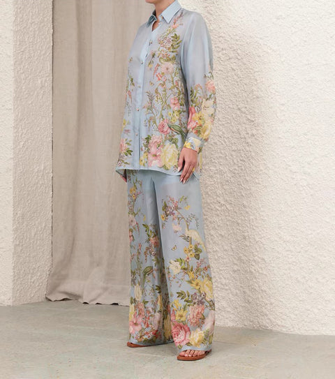 Printed Top + Wide-Leg Pants 2 Pieces Set