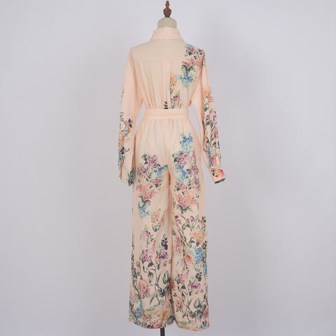 Printed Top + Wide-Leg Pants 2 Pieces Set