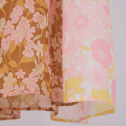Floral Button Short Sleeve Maix Dress
