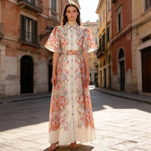 Collared Puff-Sleeve Dress