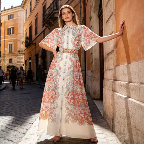 Collared Puff-Sleeve Dress