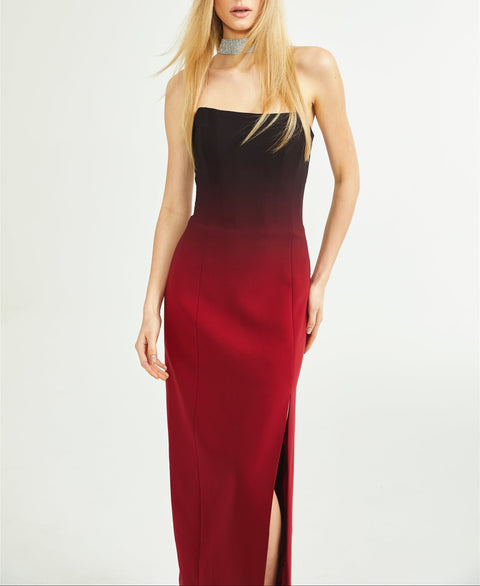 Roxane gradient-effect off-shoulder dress