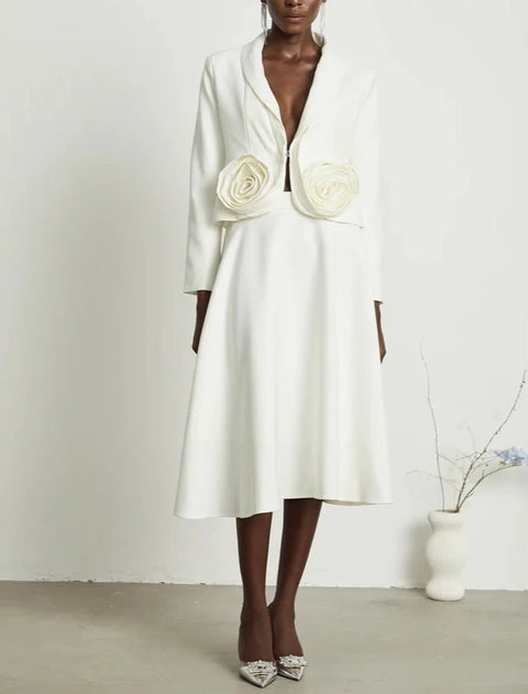 Olessia Floral Jacket & Skirt Matching Set