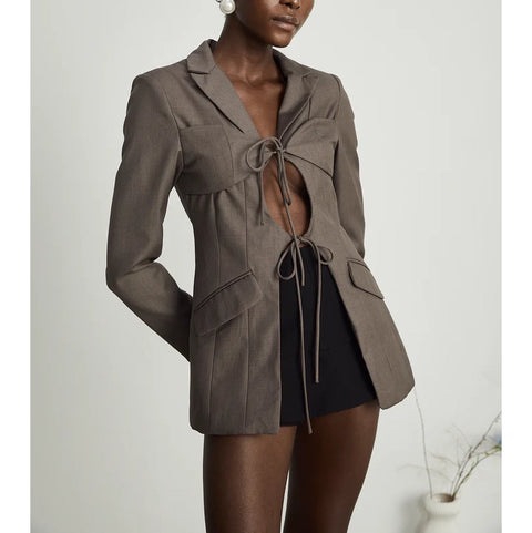 Solange Tie-Up Design Blazer