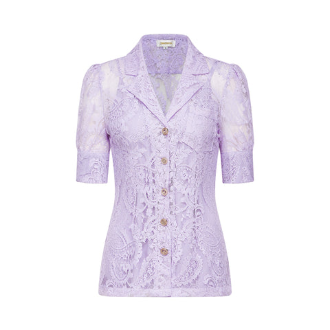 Lisette faux-floral embellished top & skirt matching set