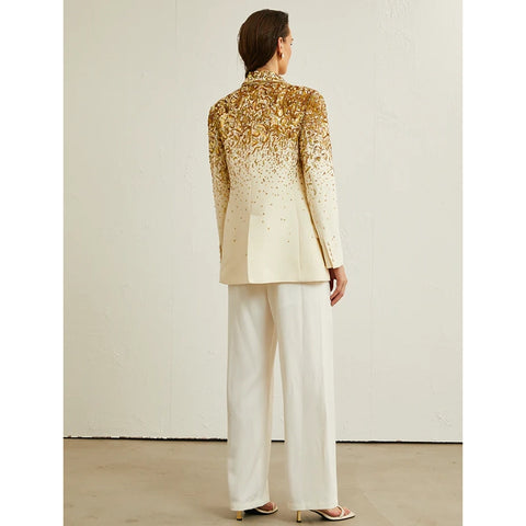 Carole Stud-Embellished Embroidered Blazer