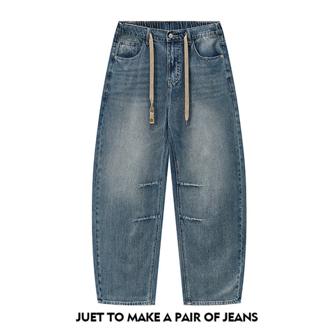 Ripped wide-leg jean