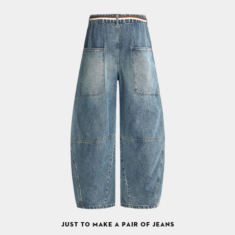 Curved drape wide-leg jeans