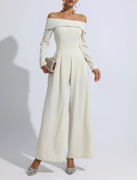 Cassidy Apricot Off Shoulder Drape Jumpsuit