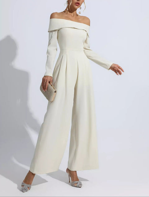 Cassidy Apricot Off Shoulder Drape Jumpsuit