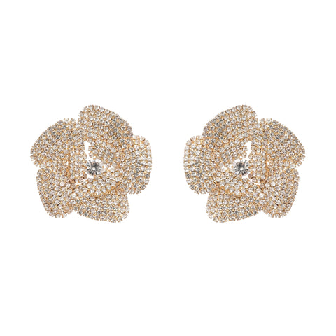 Saira crystal-embellished floral earrings