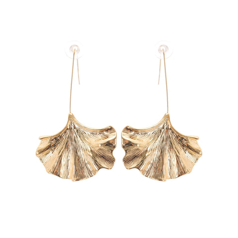 Juliet gold ginkgo drop earrings