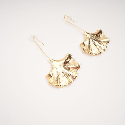 Juliet gold ginkgo drop earrings