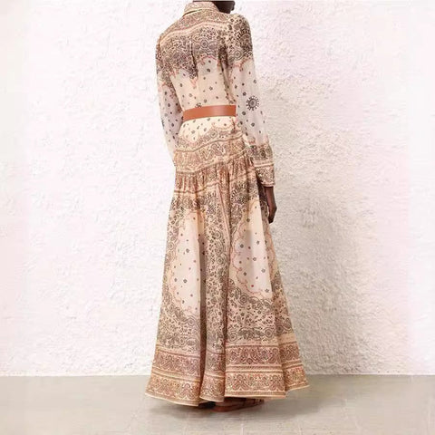Matchmaker long linen and silk shirt dress