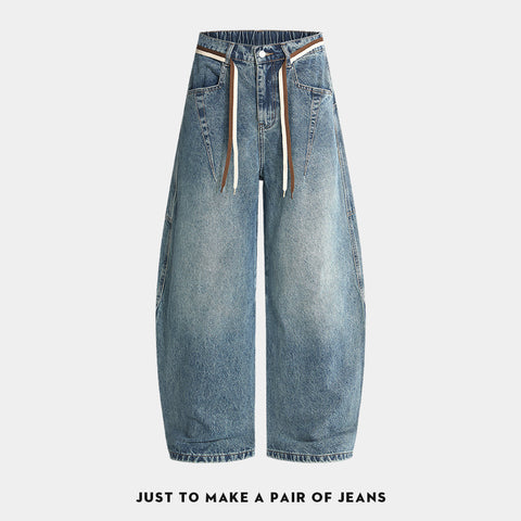Curved drape wide-leg jeans
