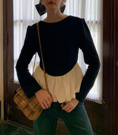 Long Sleeve Crew Collar Top