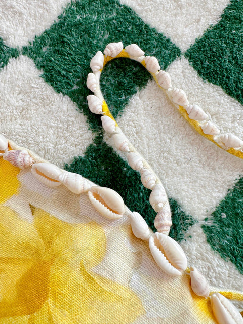 Shell trim straight strap dress