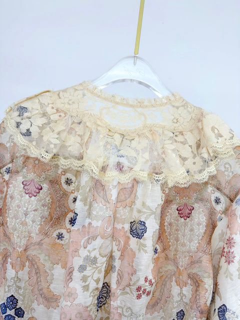 Lace Long Sleeve Top and Skirt