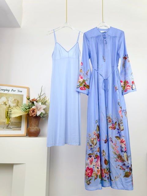 Silk Long Sleeve Maxi Dress