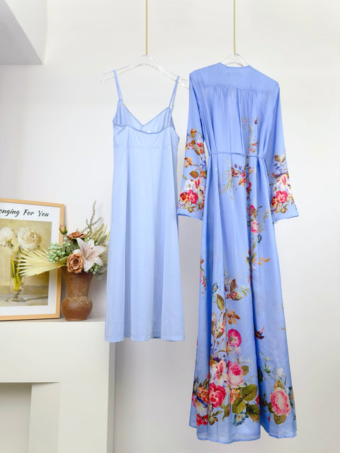 Silk Long Sleeve Maxi Dress