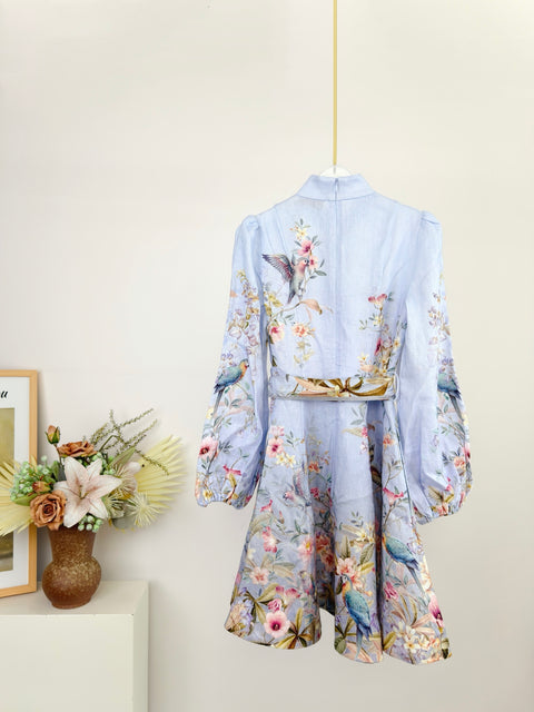 Stand-Collar REBELLION Button-Down Mini Dress