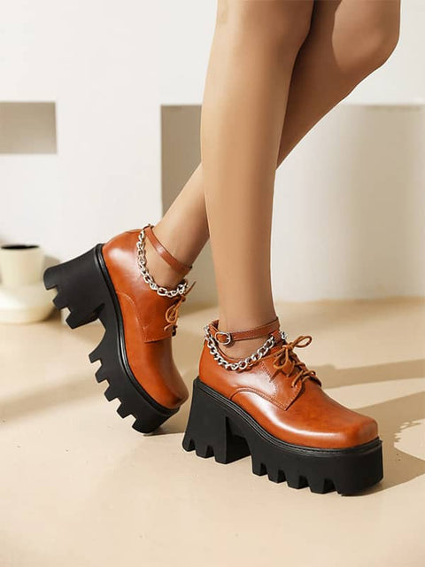 Fashion Square Toe Block Heel&Loafers