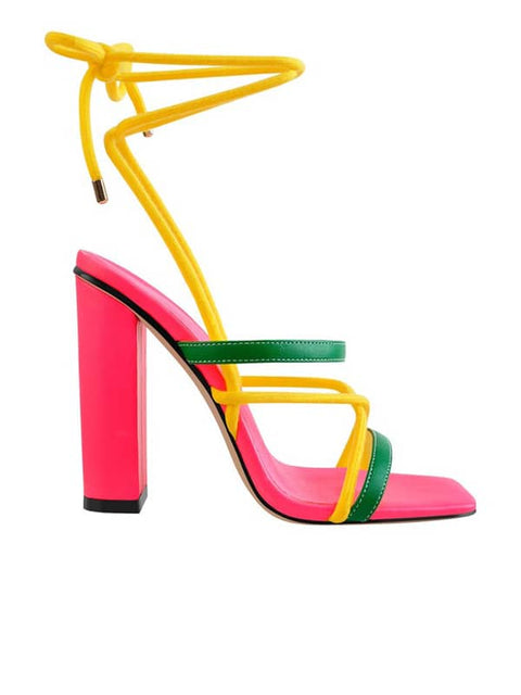 Square Toe Block Heel  Sandal