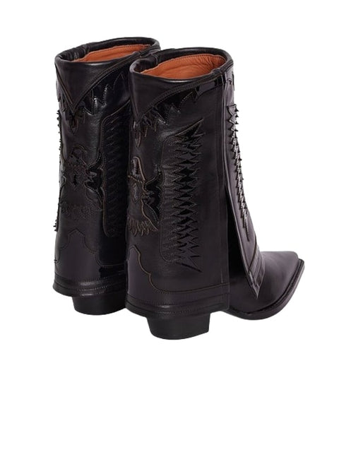 Pointed Toe Leather  Bootie