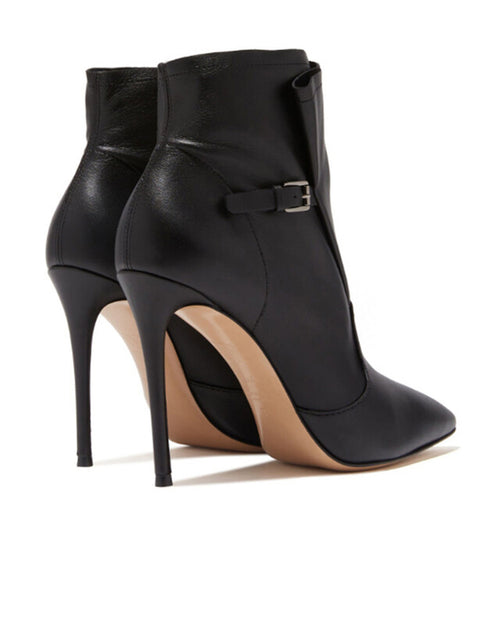 Minimalist Buckles Leather Bootie