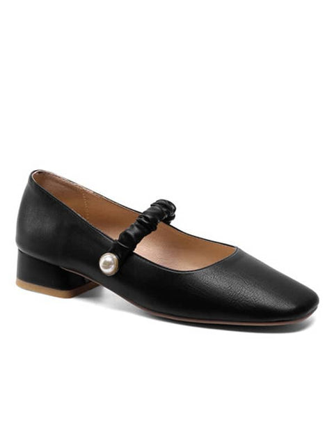 Mary Jane Square Toe Block Heel