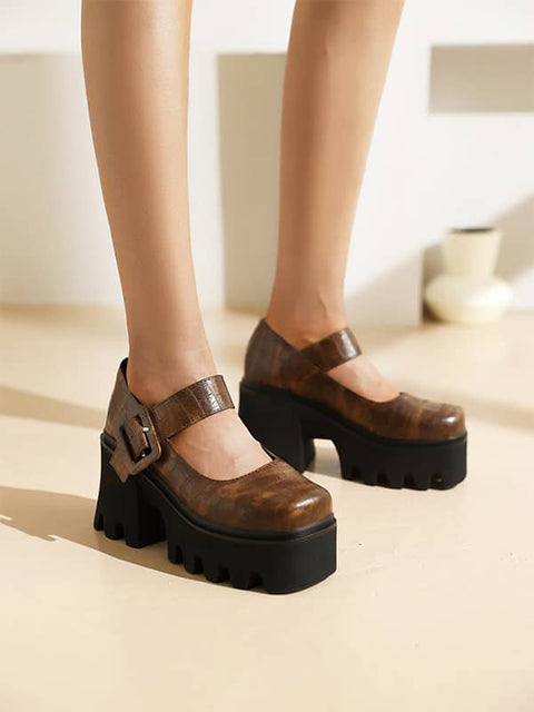 Fashion Square Toe Block Heel&Loafers