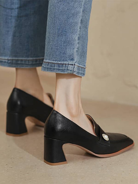 Mary Jane Square Toe Block Heel