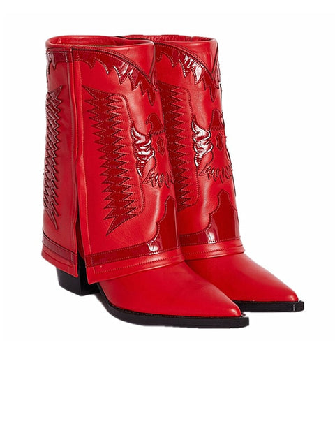 Pointed Toe Leather  Bootie