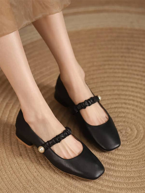 Mary Jane Square Toe Block Heel