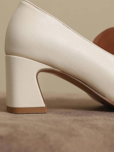 Mary Jane Square Toe Block Heel