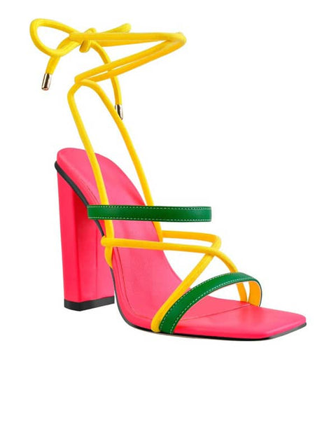 Square Toe Block Heel  Sandal