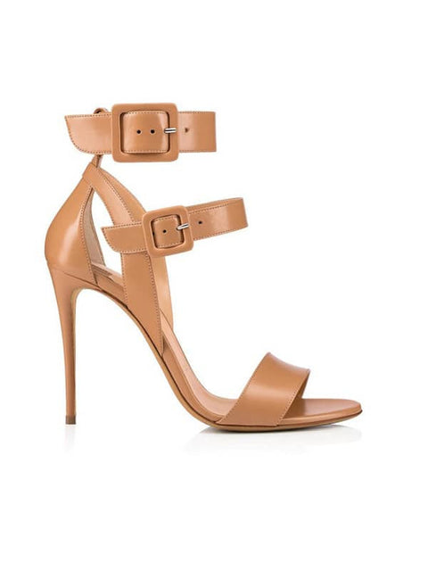 Ankle Strap Buckles Leather Sandal