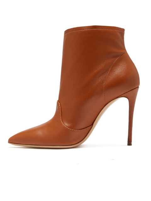 Minimalist Buckles Leather Bootie