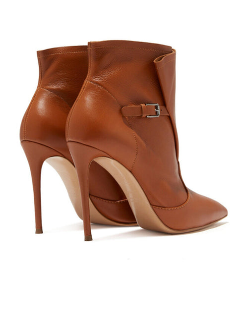 Minimalist Buckles Leather Bootie